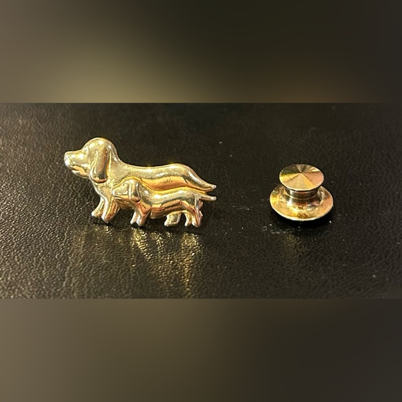 Italian 18k Gold Jewelry - 1985 Vintage 18k Italian Gold Dachshund Pin/Brooch
